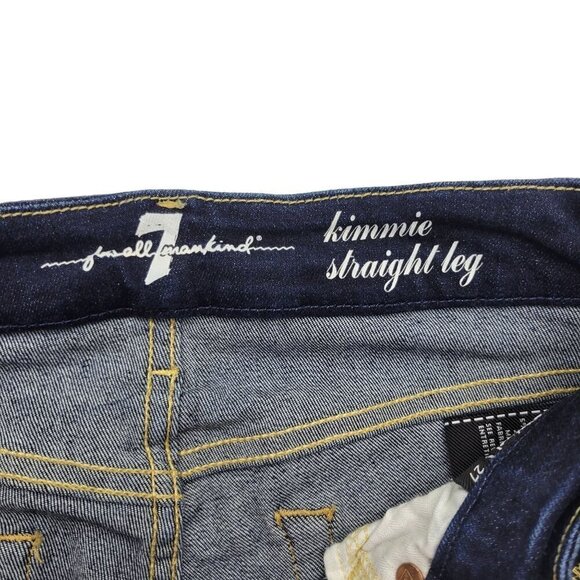 7 For All Mankind Women's Straight Leg Jeans - Indigo - Picture 12 of 13